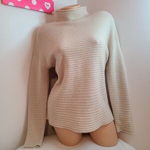 360 Cashmere Audra Graduating Stripe Mock Neck Sweater Size Sm